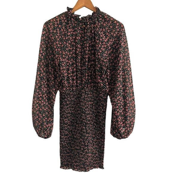 C Meo Collective Dress S ditzy Floral Longevity Smocked Sheer Grunge Whimsigoth - Picture 3 of 16